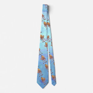 Heads and Tails Camel Pattern on Blue Tie