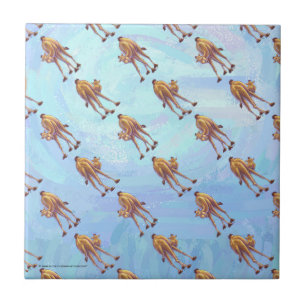 Heads and Tails Camel Pattern on Blue Tile