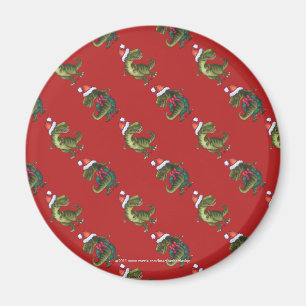 Heads and Tails Festive TRex Pattern Magnet