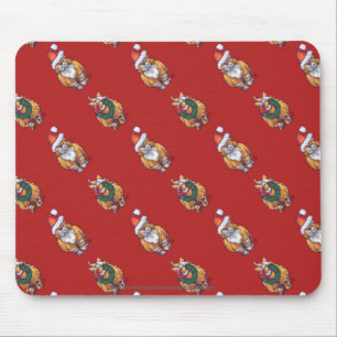 Heads and Tails Ginger Cat Christmas Pattern Mouse Pad