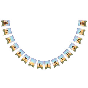 Heads and Tails Highland Cow Birthday Bunting