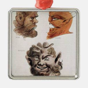 Heads of Evil Demons Metal Ornament