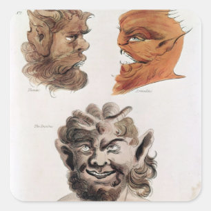 Heads of Evil Demons Square Sticker