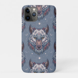 Heads of wolves with boho decoration   iPhone 11 pro case