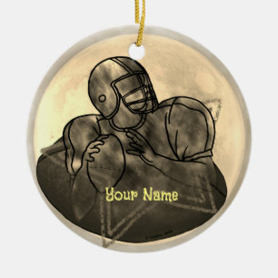 Heads Up Football  Ceramic Ornament