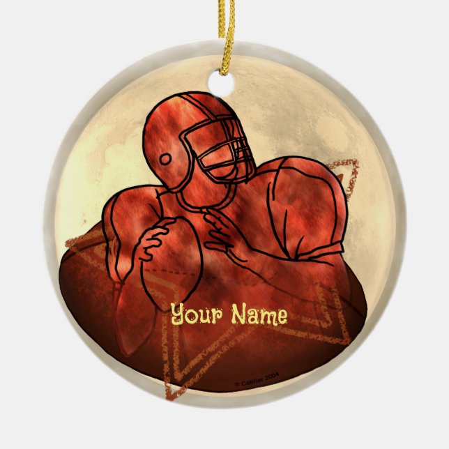 Heads Up Football  Ceramic Ornament (Front)