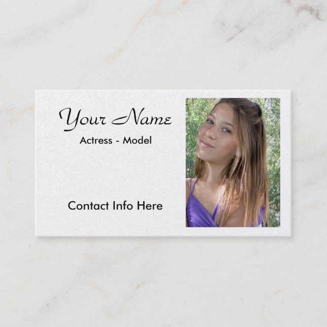 Headshot Actor Business Card Template (Front)