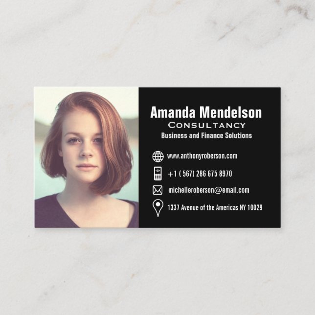Headshot and symbols business card (Front)