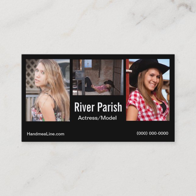 Headshot Business Card Models or Actors (Front)