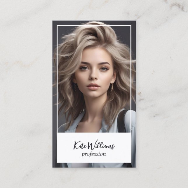 Headshot Custom Photo and QR Code Business Card (Front)