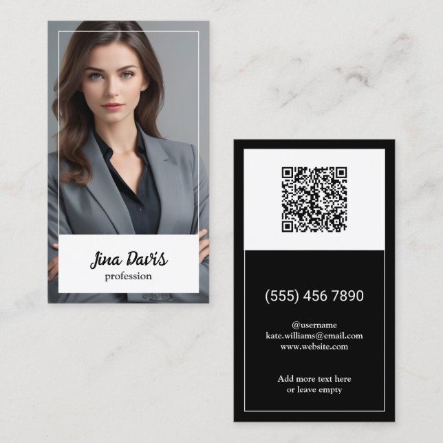 Headshot Custom QR Photo Business Card (Front/Back)