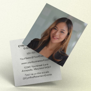 Headshot Minimalist Elegant Simple Professional Square Business Card
