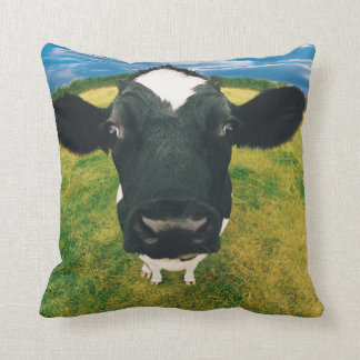 Headshot of Friesian Cow Cushion