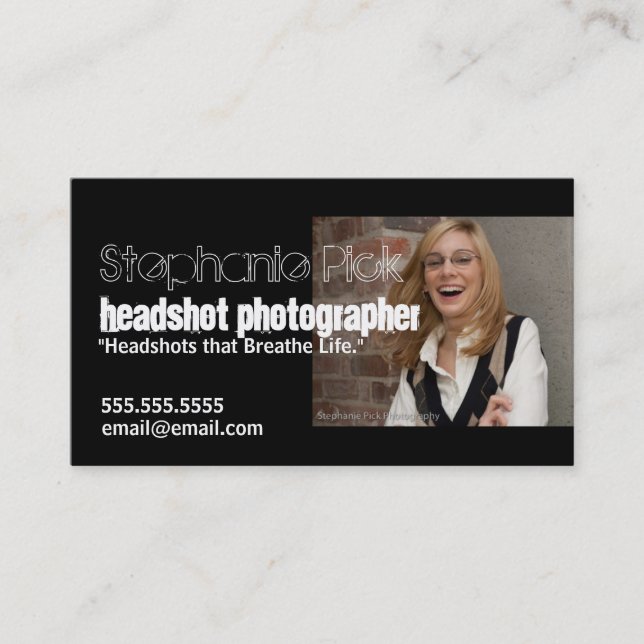 Headshot Photographer Promotional Business Card (Front)