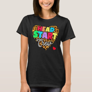 Headstart Crew Heart Leopard Back To School For Te T-Shirt