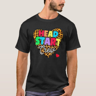 Headstart Crew Heart Leopard Back To School For Te T-Shirt