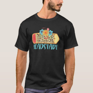 Headstart Pencil Leopard Cheetah Print Teach Love T-Shirt