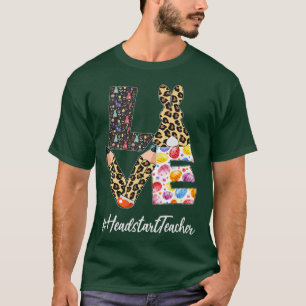 Headstart Teacher Love Easter Day Bunny Leopard Wo T-Shirt