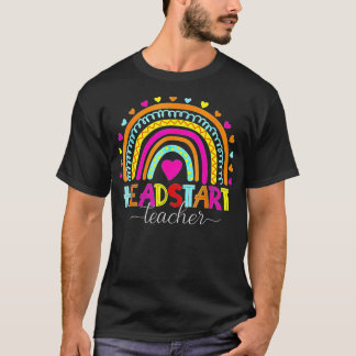 Headstart Teacher Squad Rainbow Cute Teacher Back  T-Shirt