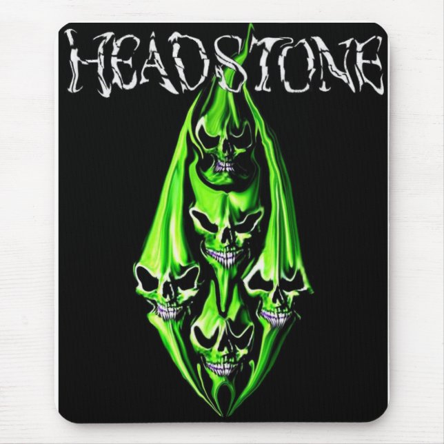 HEADSTONE 5 Green Skull Mousepad (Front)