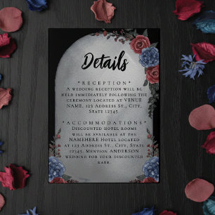 Headstone Floral Gothic Wedding Details Enclosure Card