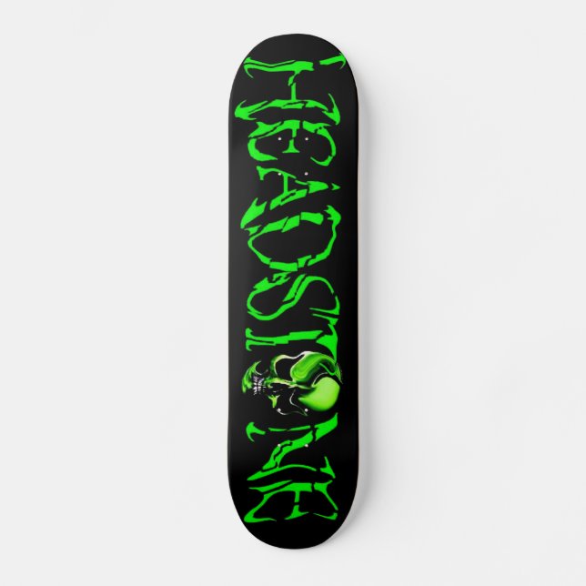 HEADSTONE Green Skull Logo Skateboard (Front)