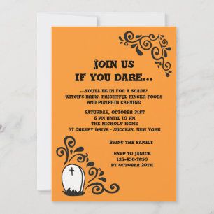 Headstone Halloween Invitation