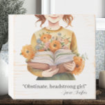 Headstrong Girl Book Quote Wooden Box Sign<br><div class="desc">A beautiful piece of wall art perfect for book lovers and influential women. This plaque includes a quote by Jane Austen.</div>