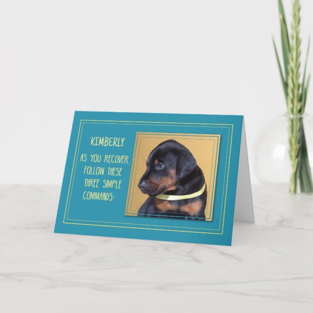 Heal and Get Well After Surgery Dog Card (Front)