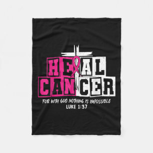 Heal Cancer Jesus Christian Nk Breast Cancer Aware Fleece Blanket