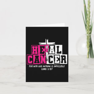 Heal Cancer Jesus Christian Pink Breast Cancer Awa Card