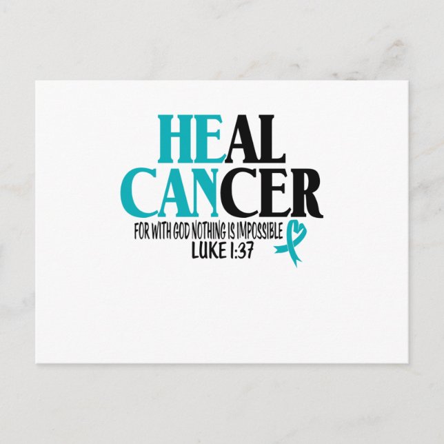 Heal Cancer Ovarian Cervical Invitation Postcard (Front)