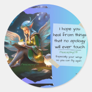 Heal from things apologises can't touch classic round sticker