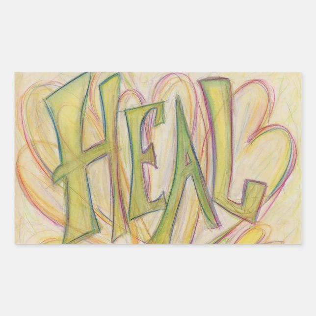 Heal Hearts Word Art Inspirational Decal Stickers (Front)