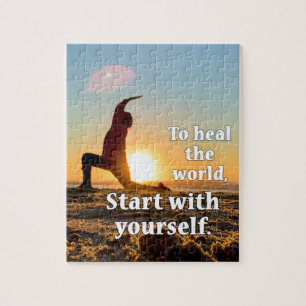 heal the world beach yoga sunrise affirmation jigsaw puzzle