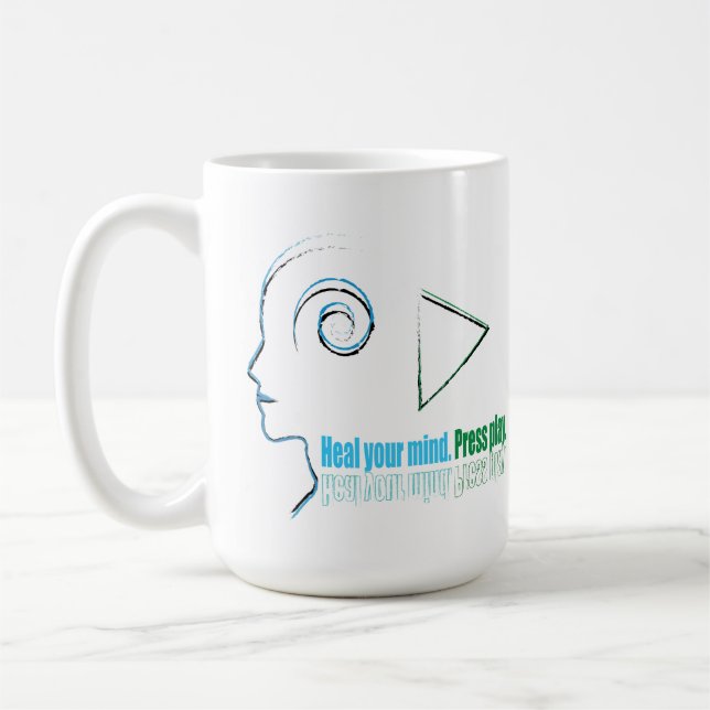Heal your mind. Press play Coffee Mug (Left)