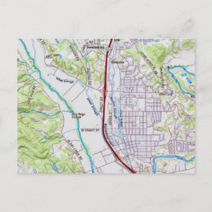 Healdsburg, California Map Postcard