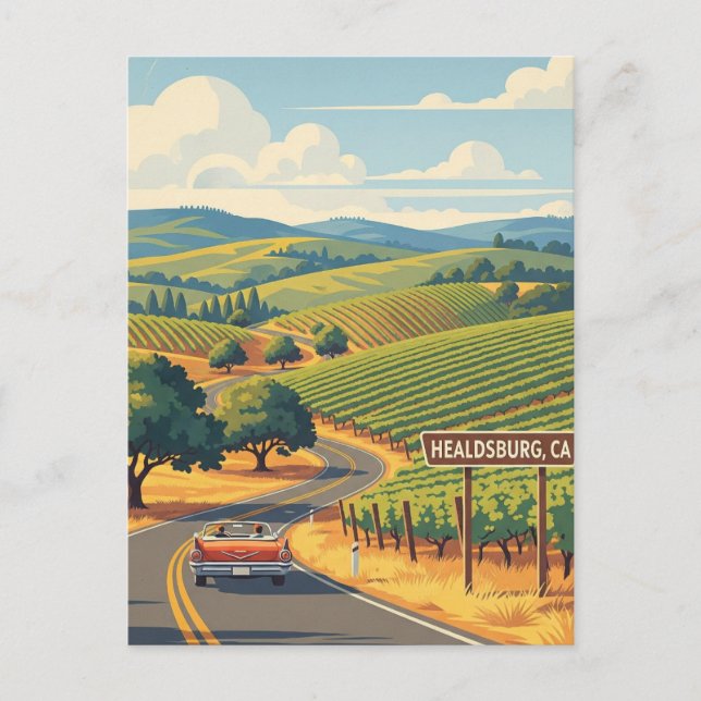 Healdsburg California Travel Postcard (Front)