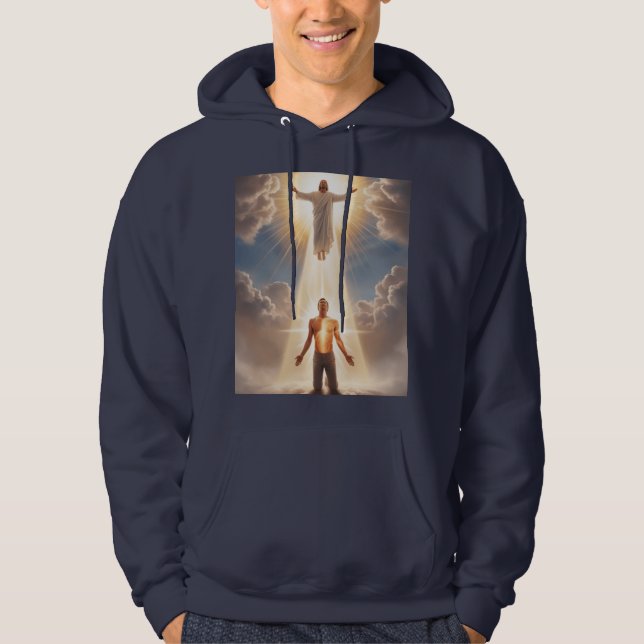 Healed by His Light – Inspirational Christian Hood Hoodie (Front)