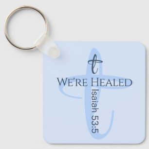 Healed by Jesus Bible Verse Christian Faith Key Ring