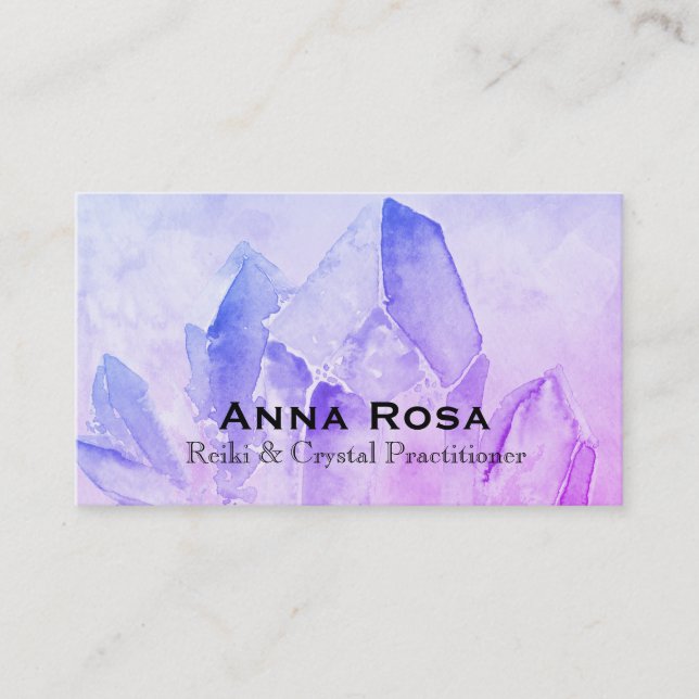 *~* Healer Reiki Crystal Yoga Reiki Master Energy Business Card (Front)
