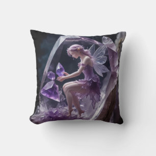 Healing Amethyst Crystals Fairy Cushion