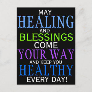 HEALING AND BLESSINGS Quote Postcard