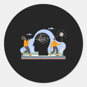 Healing Brain Mental Health Awareness Prevent Suic Classic Round Sticker