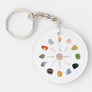 *~* Healing Chakra Crystal Grid Energy Key Ring
