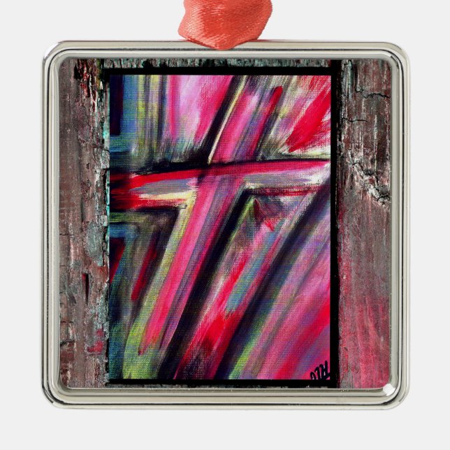 Healing Cross Metal Ornament (Front)