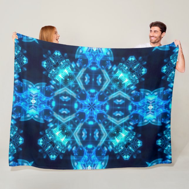 Healing Crystal Light Being Energy Mandala Fleece Blanket (In Situ)