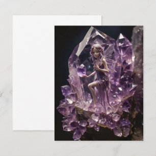 Healing Crystals Amethyst Fairy Birthday Thank You Card