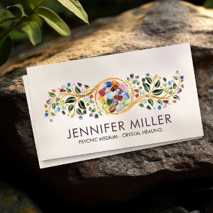 Healing Crystals Foliage Ornament Business Card