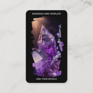 Healing Crystals Purple Crystal Amethyst  Business Card